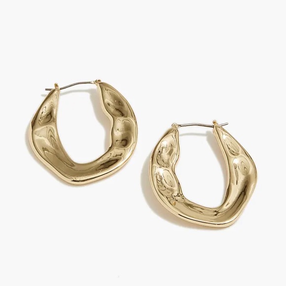 NWT J. Crew Factory Hammered Hoop Earrings - Picture 2 of 4